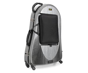 Custodia Deluxe Lechgold per Euphonium - Robusto Hardcase Trolley per Euphonium - Imbottitura Termica per Strumento e Bocchino - Tasca Esterna Opzionale - Set Zaino - Design Cool Effetto Carbonio