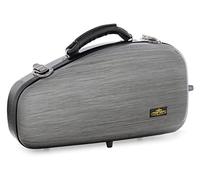 Custodia Deluxe Lechgold rigida per sassofoni soprano curvi, con imbottitura termica, set zaino e design carbonio resistente e moderno.