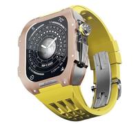 Custodia di cornice in titanio della fascia in gomma ， per accessorio per la sostituzione di orologi della serie 6/5/4/SE 44mm ， Kit di banda di orologi in lega di titanio con strumento fai -da -te