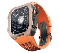 Custodia di cornice in titanio della fascia in gomma ， per accessorio per la sostituzione di orologi della serie 6/5/4/SE 44mm ， Kit di banda di orologi in lega di titanio con strumento fai -da -te