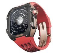 Custodia di cornice in titanio della fascia in gomma ， per accessorio per la sostituzione di orologi della serie 6/5/4/SE 44mm ， Kit di banda di orologi in lega di titanio con strumento fai -da -te