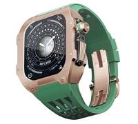 Custodia di cornice in titanio della fascia in gomma ， per accessorio per la sostituzione di orologi della serie 6/5/4/SE 44mm ， Kit di banda di orologi in lega di titanio con strumento fai -da -te