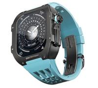 Custodia di cornice in titanio della fascia in gomma ， per accessorio per la sostituzione di orologi della serie 6/5/4/SE 44mm ， Kit di banda di orologi in lega di titanio con strumento fai -da -te