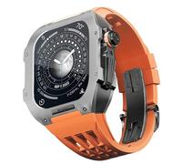 Custodia di cornice in titanio della fascia in gomma ， per accessorio per la sostituzione di orologi della serie 6/5/4/SE 44mm ， Kit di banda di orologi in lega di titanio con strumento fai -da -te