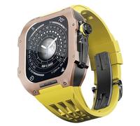 Custodia di cornice in titanio della fascia in gomma ， per accessorio per la sostituzione di orologi della serie 6/5/4/SE 44mm ， Kit di banda di orologi in lega di titanio con strumento fai -da -te