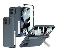 Custodia di lusso in vera pelle Premier per Google Pixel 9 Pro Fold con cerniera e protezione dello schermo, ultra sottile, resistente a graffi e