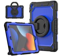 Custodia di marca Amazon compatibile con iPad da 10,2 pollici, modello 2021/2020/2019, copertura protettiva antiurto integrale con supporto rotante a 360 gradi, cinghia da polso per iPad 9/8/7, blu2