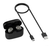 Custodia di ricarica di ricambio per Jabra Elite 5, Elite 4 Active e Elite 3, scatola batteria portatile da 590 mAh con ricarica rapida di tipo C, indicatore LED, custodia da viaggio per (nero M022)