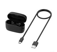 Custodia di ricarica di ricambio per Jabra per Elite 5, per Elite 4 Active e per auricolari Elite 3, power bank portatile da 590 mAh con ricarica rapida di tipo C, indicatore LED, leggero (nero M027)