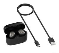 Custodia di ricarica di tipo C per auricolari Elite5 compatibile con modelli Elite4 Active ed Elite3 con indicatore di stato della batteria (nero M022)