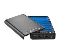 Custodia di ricarica per batteria a 8 celle con doppia porta USB, display digitale di alimentazione e uscita 5 V/2,1 A, guscio in ABS fai da te per progetti fai da te e casa/fai da te (nero)