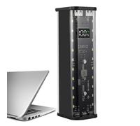 Custodia di ricarica rimovibile | 22,5 W senza saldatura batterie contenitore, 2 porte USB portatile trasparente custodia per smartphone Powerbank