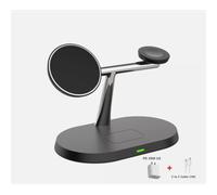 Custodia di ricarica wireless, design in metallo elegante e funzionale, ricarica sicura e veloce per iPhone serie 15, Apple Watch, AirPods, con
