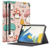 Custodia divertente con funghi colorati per Samsung Galaxy Tab S8 Plus/Tab S7 FE 12,4" 2021 / Galaxy Tab S7 Plus 2020, custodia con angoli di visualizzazione multipli con portapenne S e spegnimento