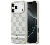 Custodia DKNY a scacchi con strisce stampate per iPhone 17 Pro Max beige - Nouvo