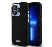 Custodia DKNY in silicone liquido MagSafe per iPhone 14 Pro, colore nero.