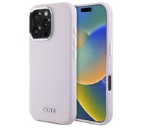 Custodia DKNY in silicone liquido MagSafe per iPhone 16 Pro Max, colore rosa