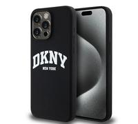Custodia DKNY iPhone 13 Pro Max silicone liquido nera con MagSafe