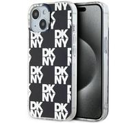 Custodia DKNY iPhone 15 rigida nera scacchi 6,1 pollici