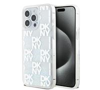 GUESS Liquid glitter check pattern COVER per Apple iPhone 15 Pro Max, Trasparente