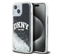 Custodia DKNY per iPhone 15 Plus 6,7 nera custodia rigida Liquid Glitter Big Logo - Nouvo