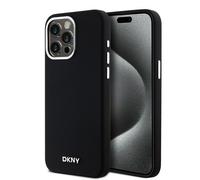 Custodia DKNY per iPhone 15 Pro Max 6,7 nero Custodia rigida Silicone liquido Logo metallo piccolo MagSafe - Nouvo