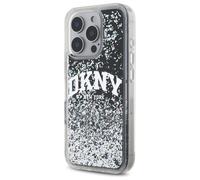 Custodia DKNY per iPhone 16 Pro Max 6.9 nero Custodia rigida Liquid Glitter Arch Logo - Nouvo