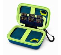 Custodia doppia SSD per SanDisk Extreme Portable SSD & Extreme Pro, custodia per hard disk con 12 scomparti per schede SD, adatta per SSD esterni da 1 TB, 2 TB, 4 TB, 8 TB, blu (solo custodia)