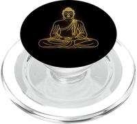 Custodia dorata per la posa del loto del Buddha per la PopSockets PopGrip per MagSafe