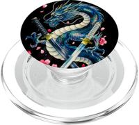 Custodia Dragon Katana per i fan dell'arte mitologica PopSockets PopGrip per MagSafe