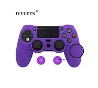 Custodia e stick mimetici in silicone antiscivolo viola per controller Sony Dualshock 4 PS4 Pro Slim
