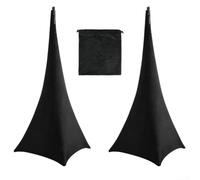 Custodia elastica per altoparlante nera, confezione da 2, aderente e | Aderente vestibilità elastica, rimane al sicuro sul treppiede, materiale elastico, colore nero, set da 2 pezzi