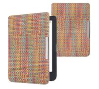 kwmobile Custodia eReader Compatibile con Tolino Shine 3 eReader - Cover eBook PVC con Chiusura Magnetica - Flip Case Effetto Fibra Multicolore
