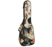 Custodia estetica per ukulele floreale con farfalle e fiori di campo, borsa imbottita per ukulele da concerto da 58 cm, impermeabile e durevole, Multicolore 04, 25.9x9x3.1in/66x23x8cm, Organizer per