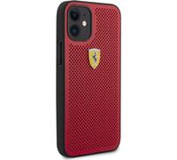 Ferrari Custodia On Track FESPEHCP12SRE per iPhone 12 mini 5,4" perforata Rosso