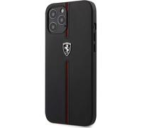 FERRARI ELECTRONIC - Ferrari Hard Cover Leather Nylon Stripe Black, Off Track Fr Apple Iphone 12 Pro Max, Feomshcp12lbk (feomshcp12lbk)