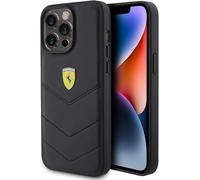 Ferrari FEHCP15XRDUK - Custodia rigida per iPhone 15 Pro Max 6.7", con logo in metallo, colore: Nero