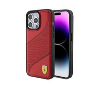Custodia Ferrari con onde traforate, rossa - iPhone 15 Pro