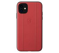 Custodia Ferrari Off Track in vera pelle per Apple iPhone 11, rosso - Nouvo