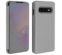Custodia Flip Avizar traslucida effetto specchio argento per Samsung Galaxy S10