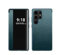 Custodia Flip Compatibile con Samsung Galaxy S25 Ultra Finestra Traslucida, Custodia Flip Magnetica Sottile Protezione Anticaduta Cover Protettiva Antiurto For Samsung Galaxy S25 Ultra(Ye?il)