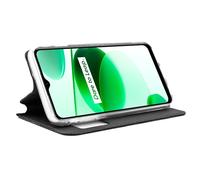Custodia Flip Cover liscia nera per Realme C35/Narzo 50A Prime