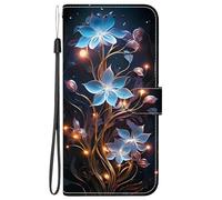 Custodia Flip para Samsung Galaxy F16 Cover Portafoglio, for Samsung Galaxy F16 Colorata Wallet Case Retro a Libro Protettiva con Corda Leather Flip Cover,con motivo Lampada a fiore piccolo