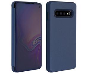 Custodia Flip traslucida Avizar effetto specchio blu scuro per Samsung Galaxy S10