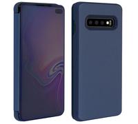 Custodia Flip traslucida effetto specchio blu scuro Avizar per Samsung Galaxy S10 Plus
