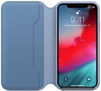 Custodia Folio In Pelle Originale Per Apple iPhone XS - Blu Fiordaliso - Nuova