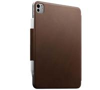 NOMAD Modern Leather Folio | per iPad Pro | Robusta custodia in vera pelle con cornice in policarbonato | Protezione con bumper in TPE | adatta per iPad Pro 11 M4 (2024) | marrone