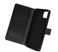 AVIZAR Litchi CUSTODIA per Samsung Galaxy A22 5G, Nero