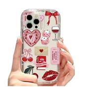 Custodia for cellulare carina Cherry, compatibile for iPhone, 17 15 16 13 11 12 14 Pro Max 7 8 Plus Air 16e XR SE 2022 Cover morbida trasparente antiurto Coque(JX02,IPhone 15 Pro Max)