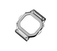 Custodia for cinturino for orologio in acciaio inossidabile adatta for G-SHOCK 3229 adatta for Casio DW5600 GW-B5600 GW-M5610 cinturino con lunetta inferiore rossa modificata (Color : Silver case, S